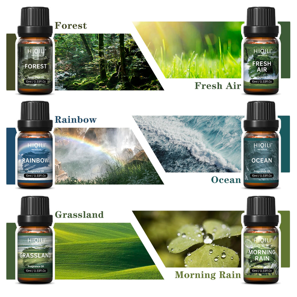HIQILI Fragrance Oils Set Nature Theme Gift Set For Aromatherapy