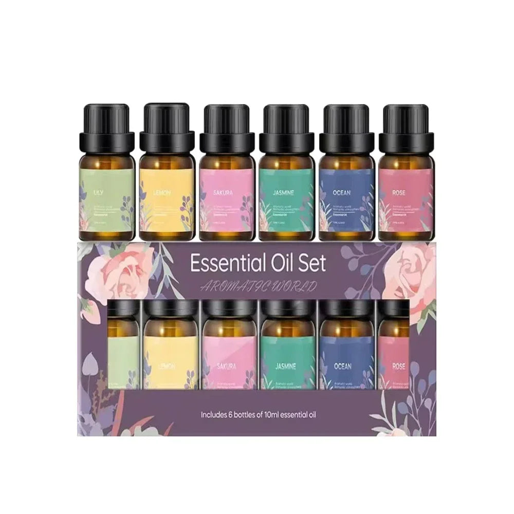 Hign-concerned 6 Piece Essential Oil Set For Aromatherapy Diffusers