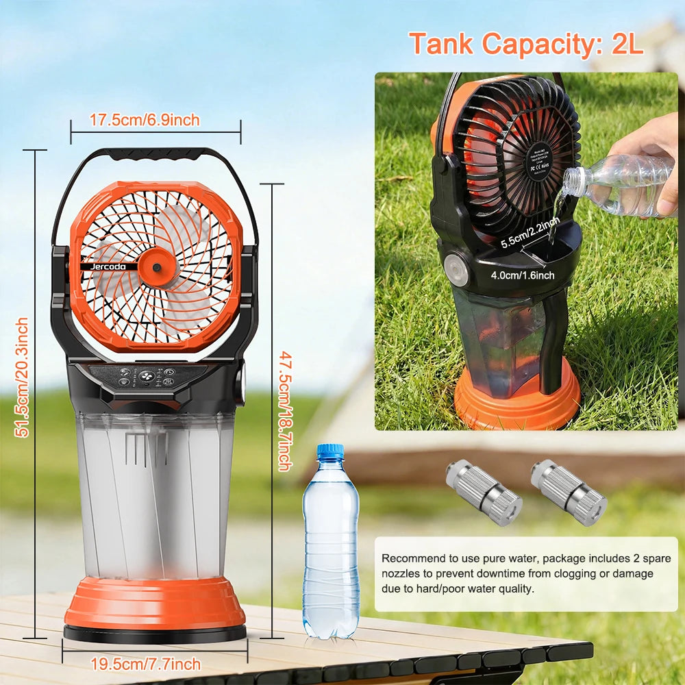 Zen Active Living Portable Misting Fan With 2L Water Tank And Rechargeable Battery