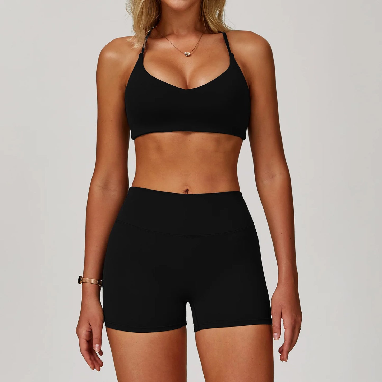 Women Yoga Set 2 Pieces Sports Bra Jacket Leggings