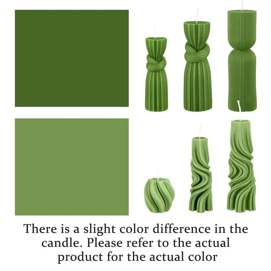 Zen Active Living Pillar Candle Set Ribbed Soy Wax Scented