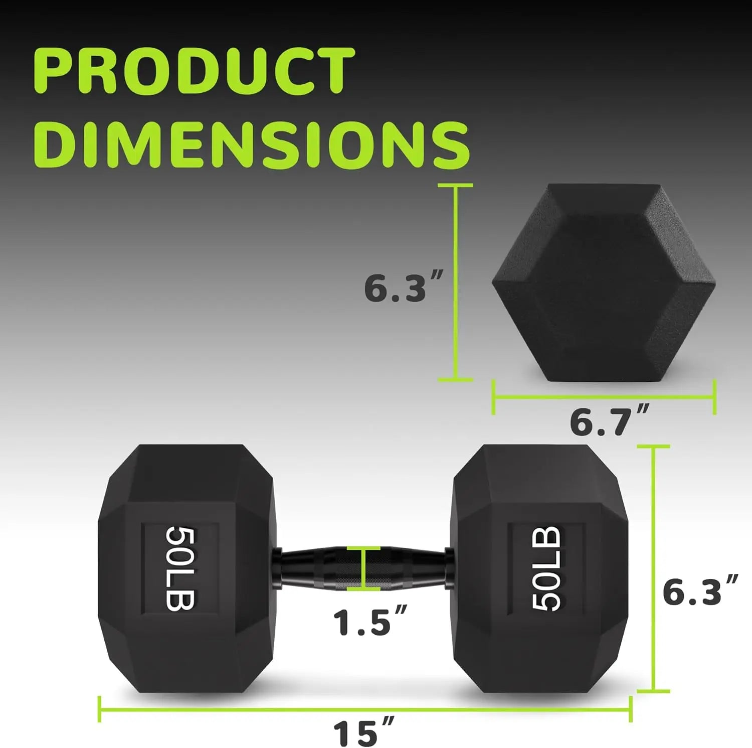 Rubber Encased Hex Dumbbell With Anti Slip Handle Dumbbells
