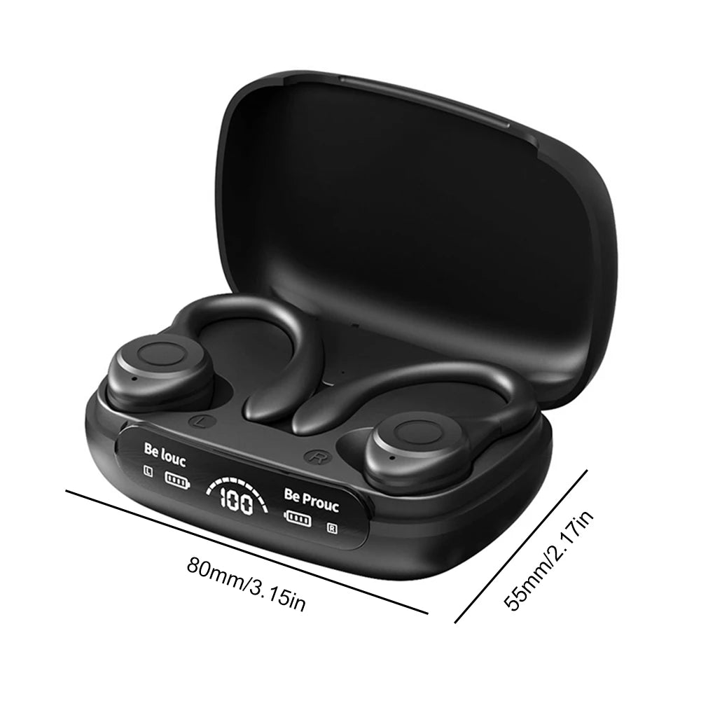 HiFi Stereo Ear Hook Headphones Waterproof Bluetooth 5.3 for Sports