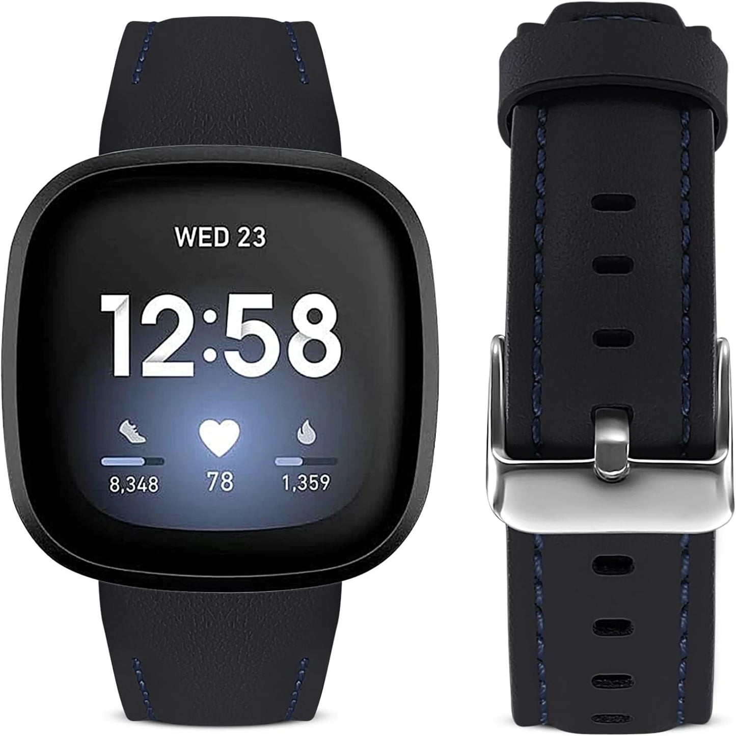 Enhance your fitness tracker experience with SKYLET's exquisite premium leather bands for Sense/Versa 3. Elevate your fashion ga