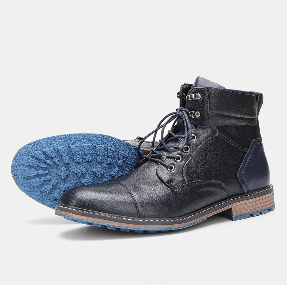 Men's Leather Boots With Zipper By Hecrafted Classic Style