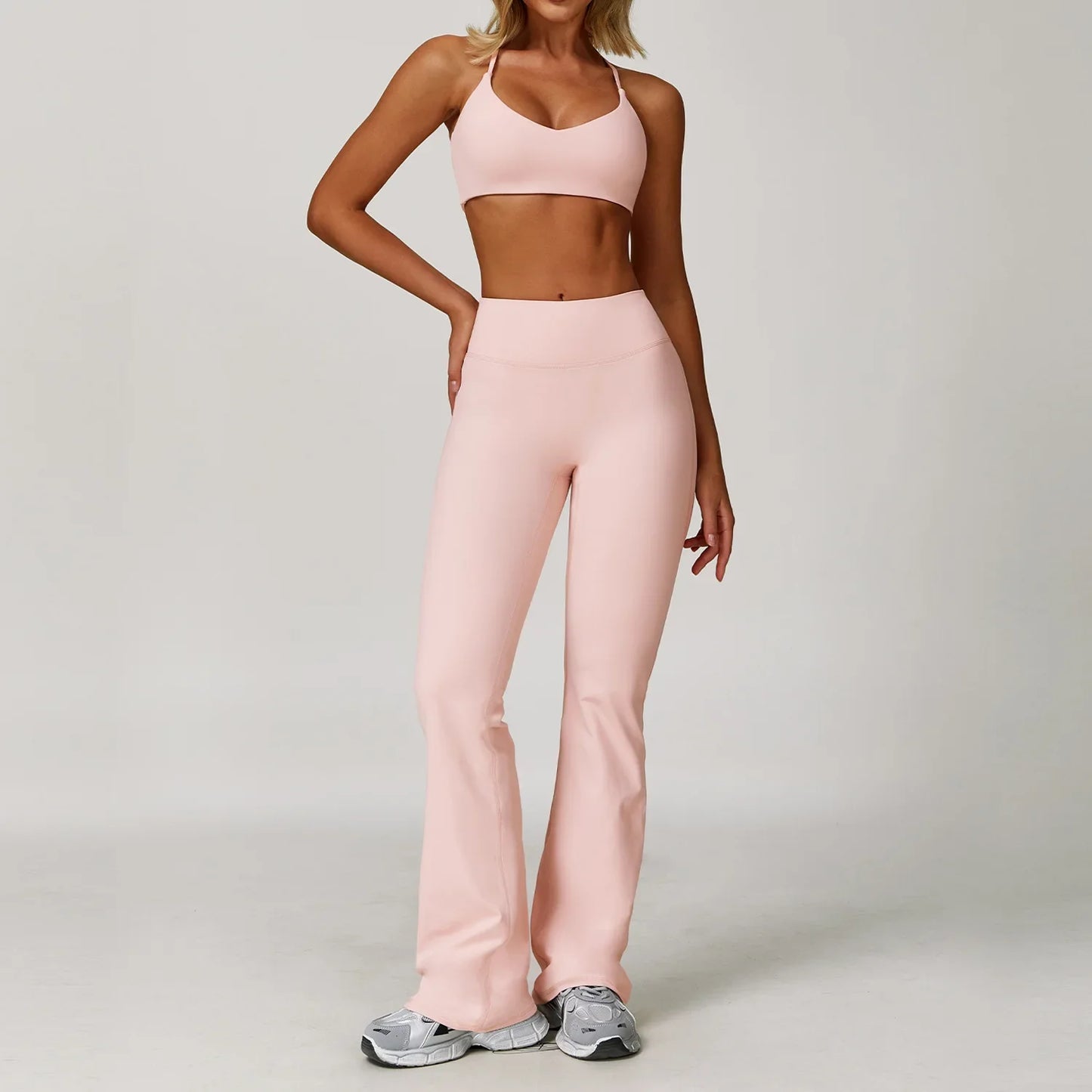 Women Yoga Set 2 Pieces Sports Bra Jacket Leggings