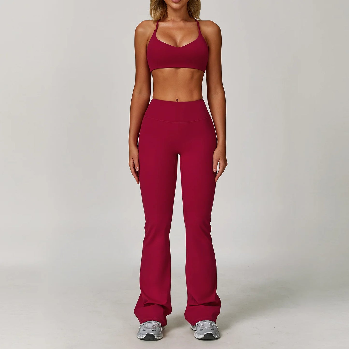 Women Yoga Set 2 Pieces Sports Bra Jacket Leggings