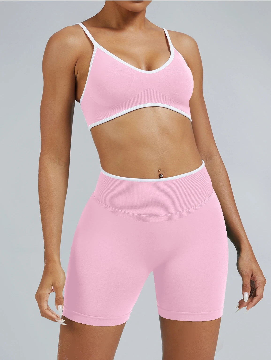 Color Blocking Women Quick Dry Yoga Set Backless for Running