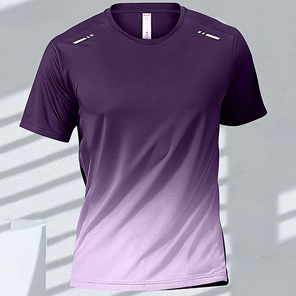 Men Quick Dry Gradient Short Sleeve Tee For Sports