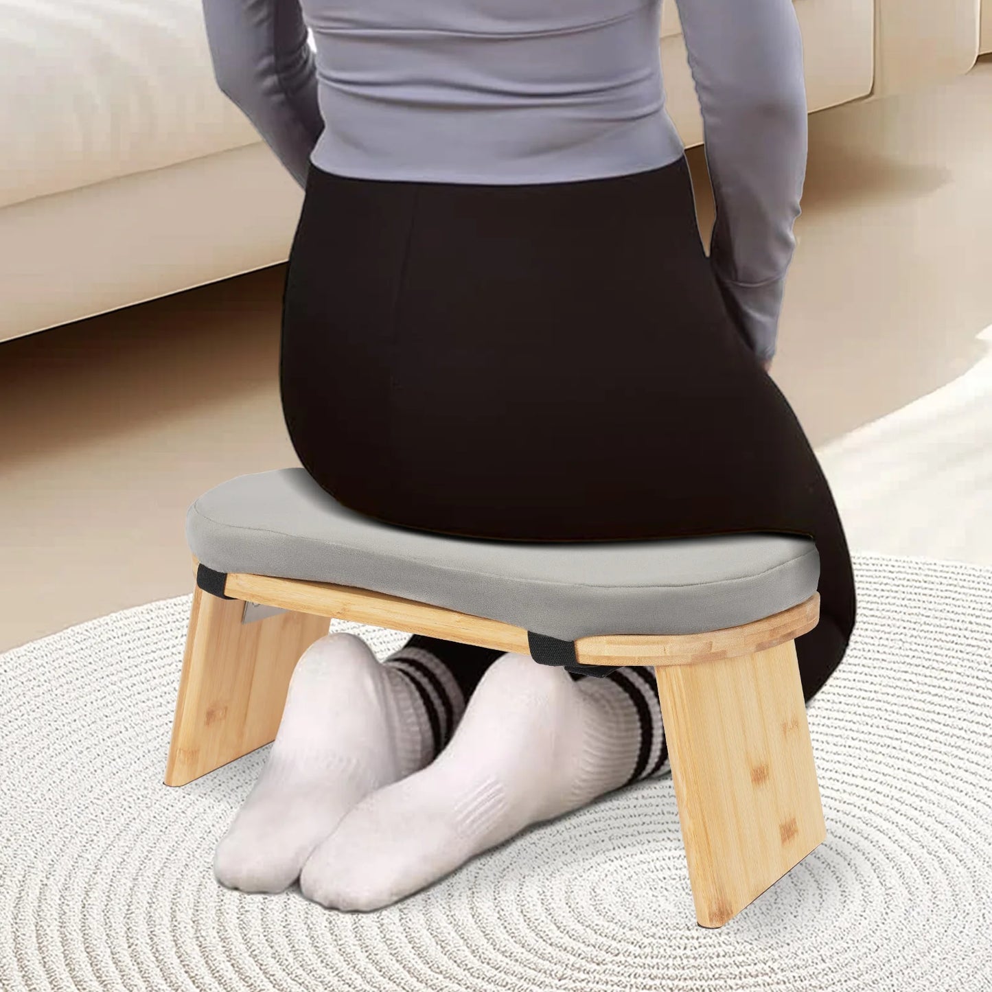 Foldable Meditation Bench Kneeling Stool For Home Yoga And Prayer