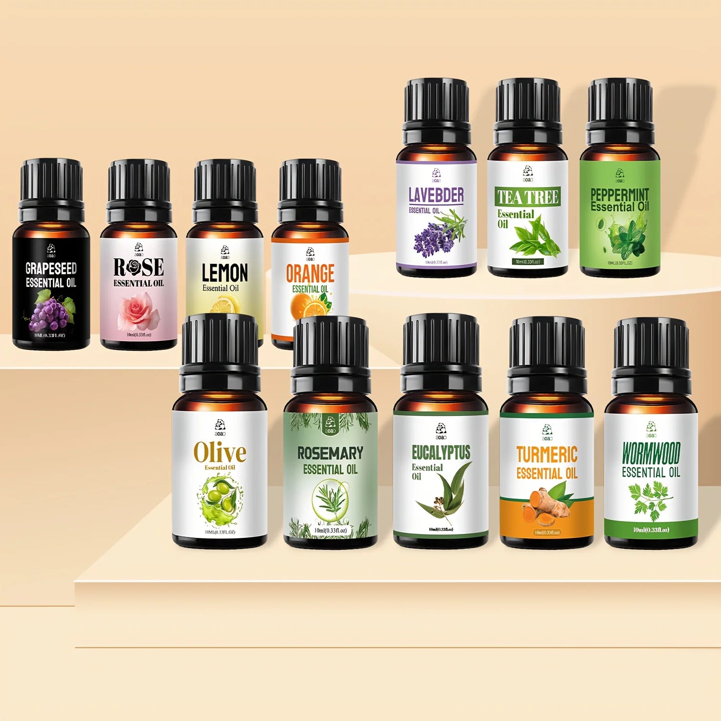 Natural 12Pc Skin Care Blend Essential Oil By Zen Active Living