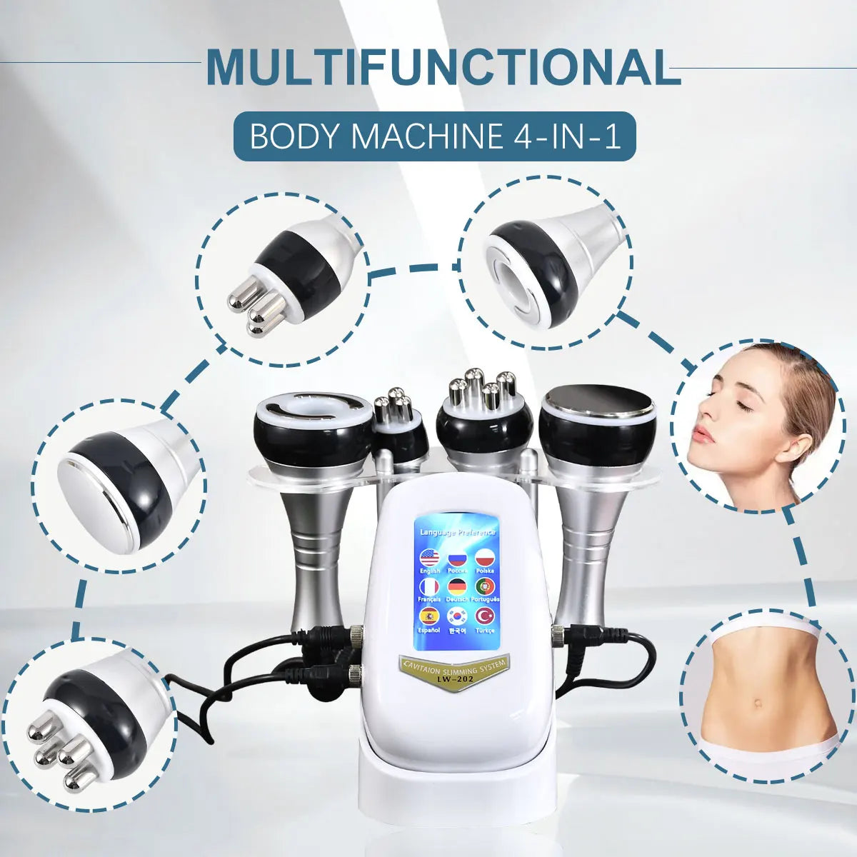 Amilibeauty 40K 4In1 Cavitation Body Slimming Massager SkinTightening Facial VacuumSuction