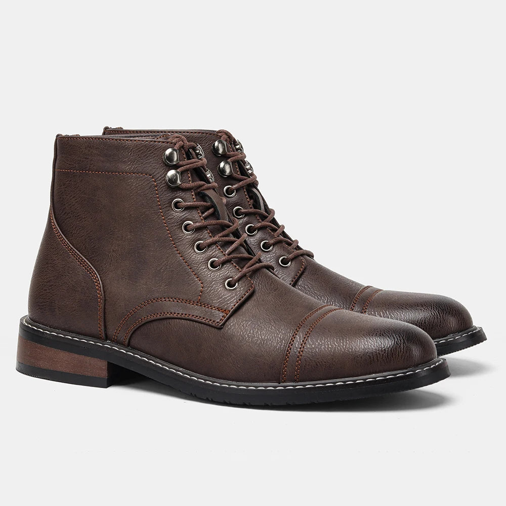 Men's Leather Boots With Zipper By Hecrafted Classic Style