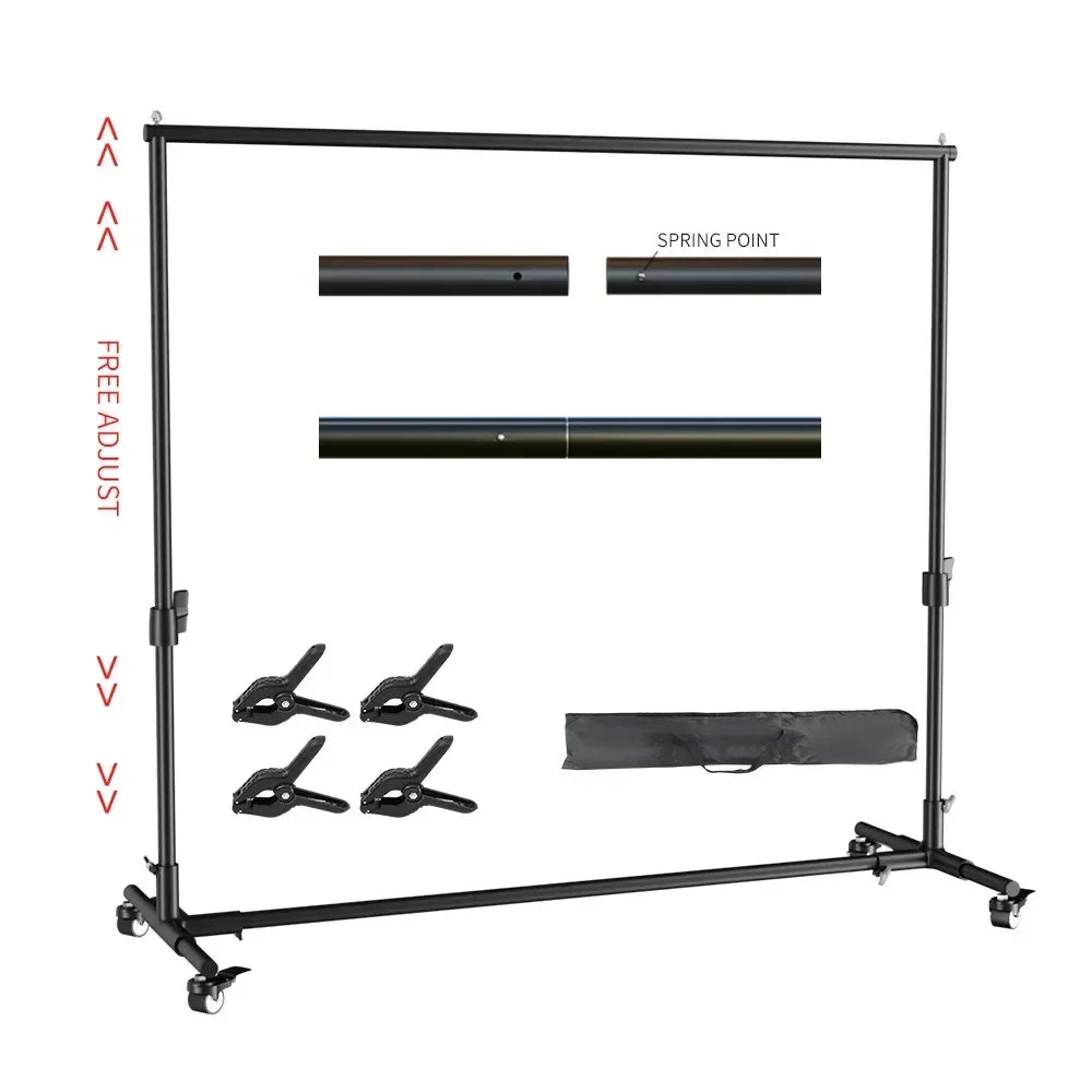 2.6x3M/8.5x10ft Photo Video Studio Backdrop Background Stand, Adjustable Telescopic Background Support System with Carry Bag