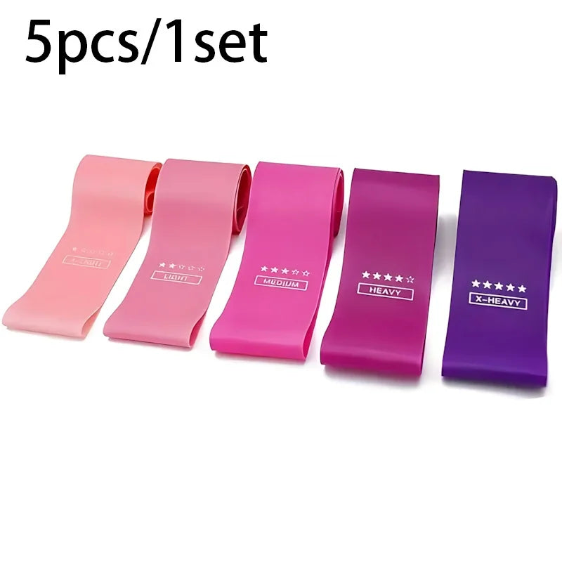 5-Piece Latex Resistance Band Set For Strength Training At Home