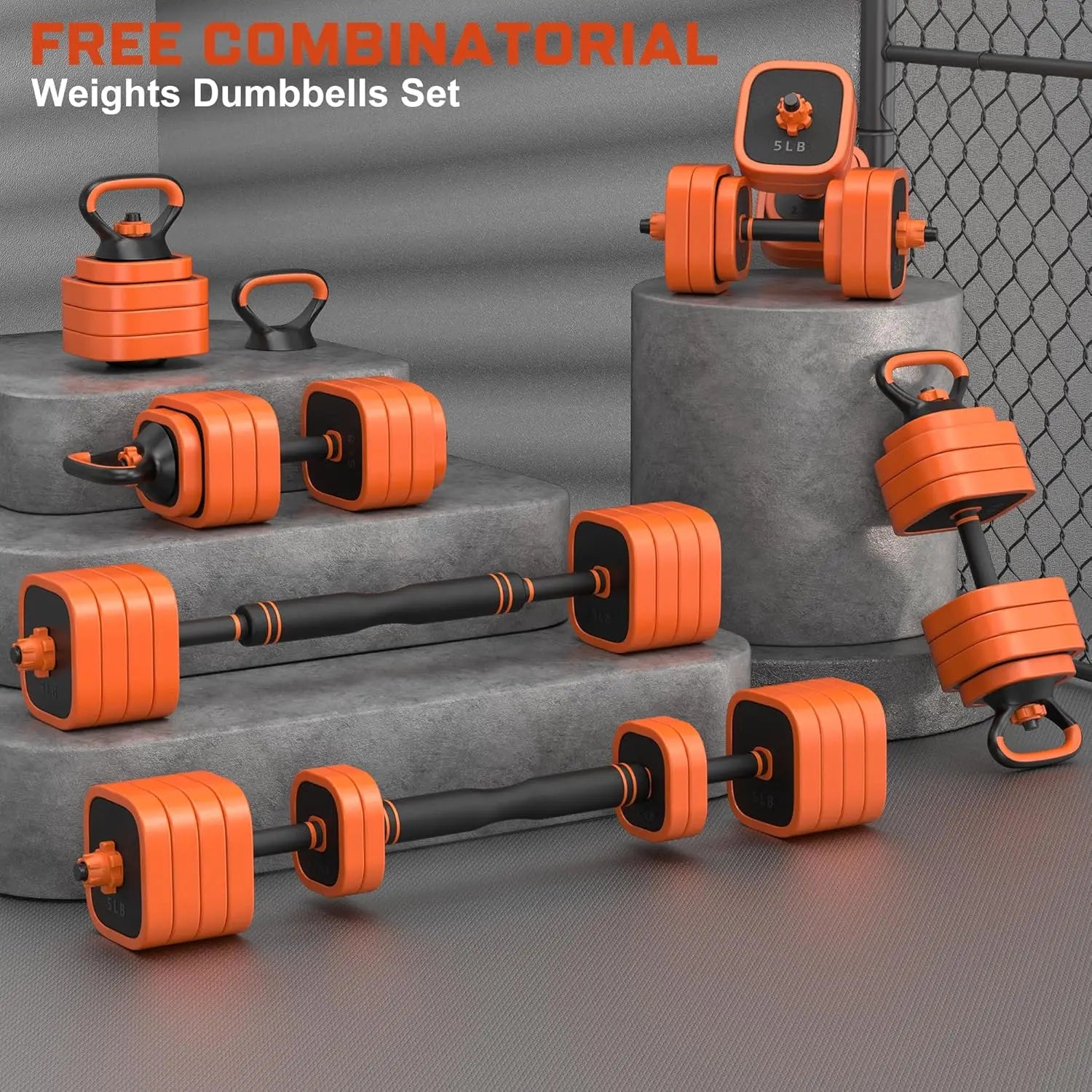 Zen Active Living Adjustable Dumbbells Set 4 In 1 For Home Gym
