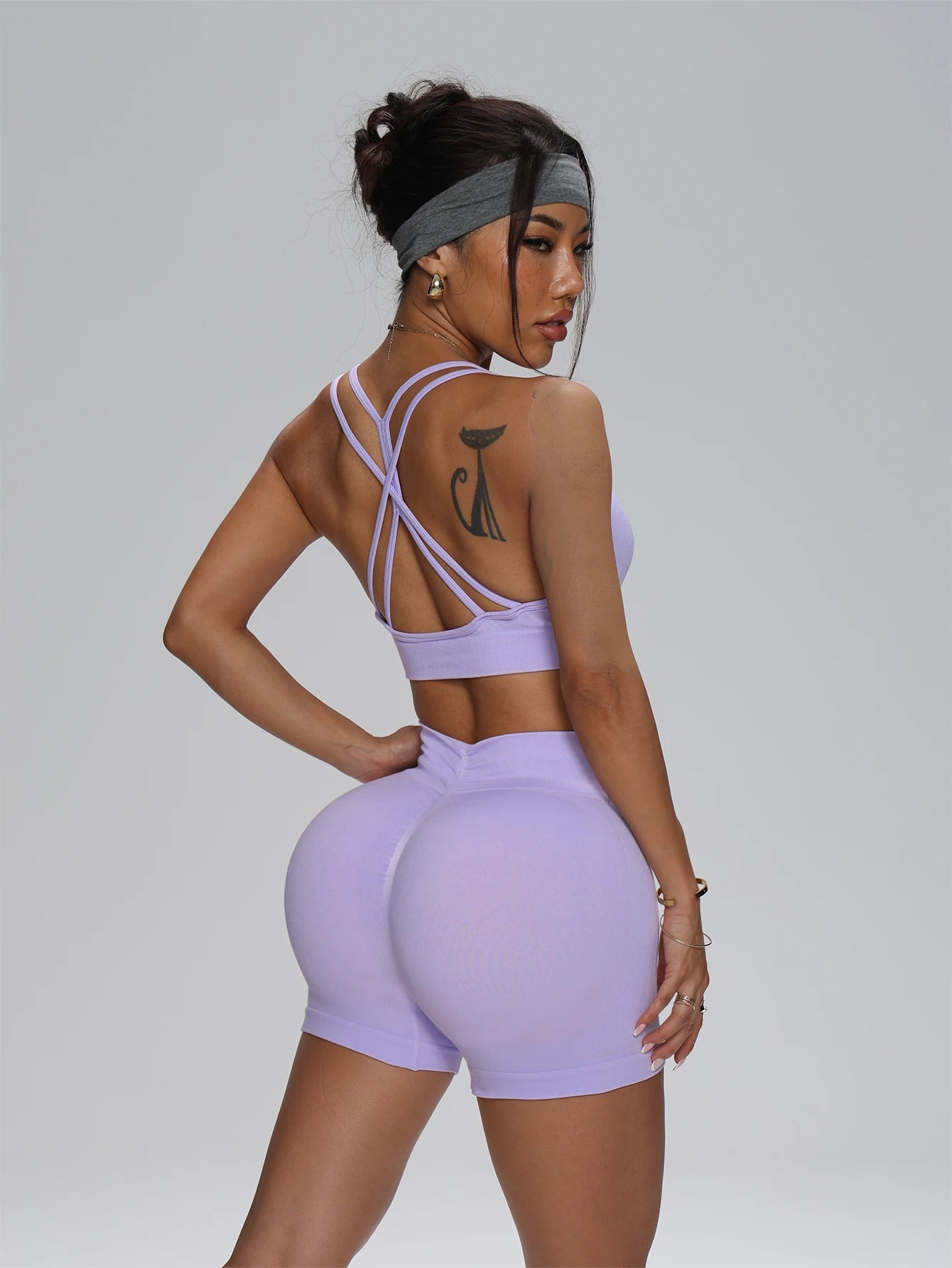 Seamless Sports Set Women's 2PCS Yoga Suit Fitness Bra with Cycling Shorts Gym Elastic Workout Outfit Activewear