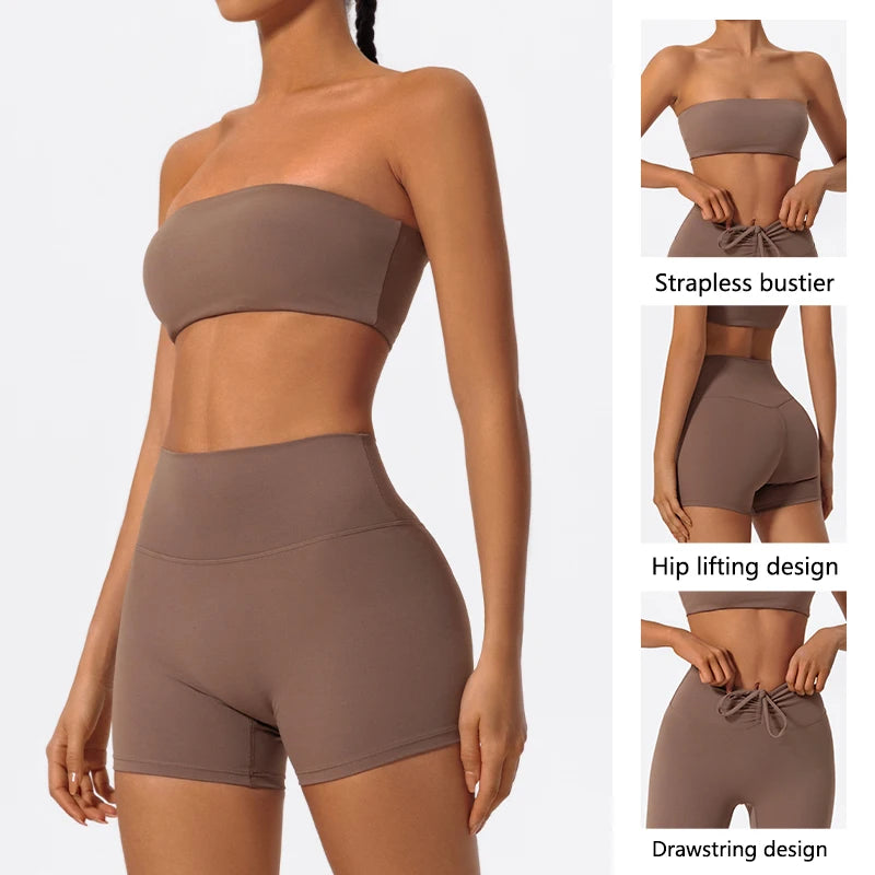 Ctenkevet Women Two Piece Fitness Set Yoga Gym Crop Top