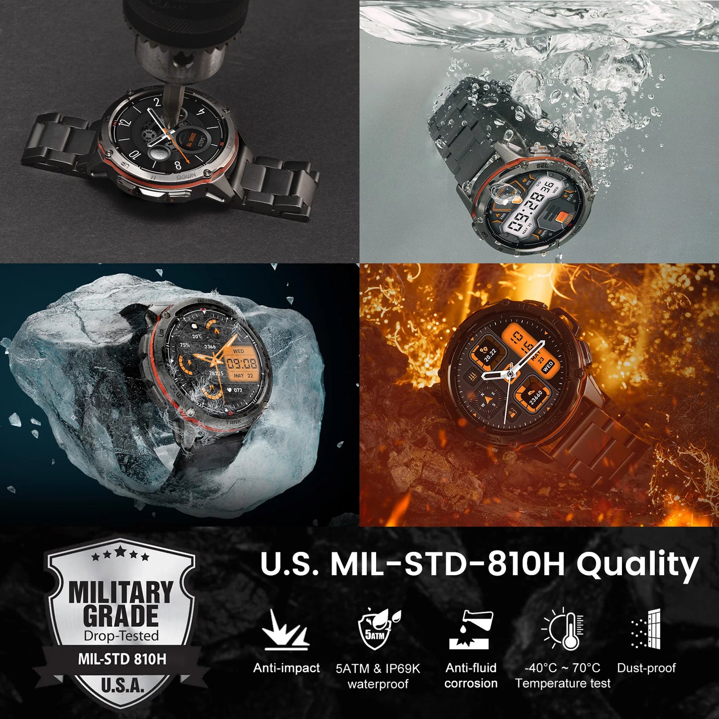 KOSPET Tank T3 Ultra GPS Rugged Smartwatch Altimeter