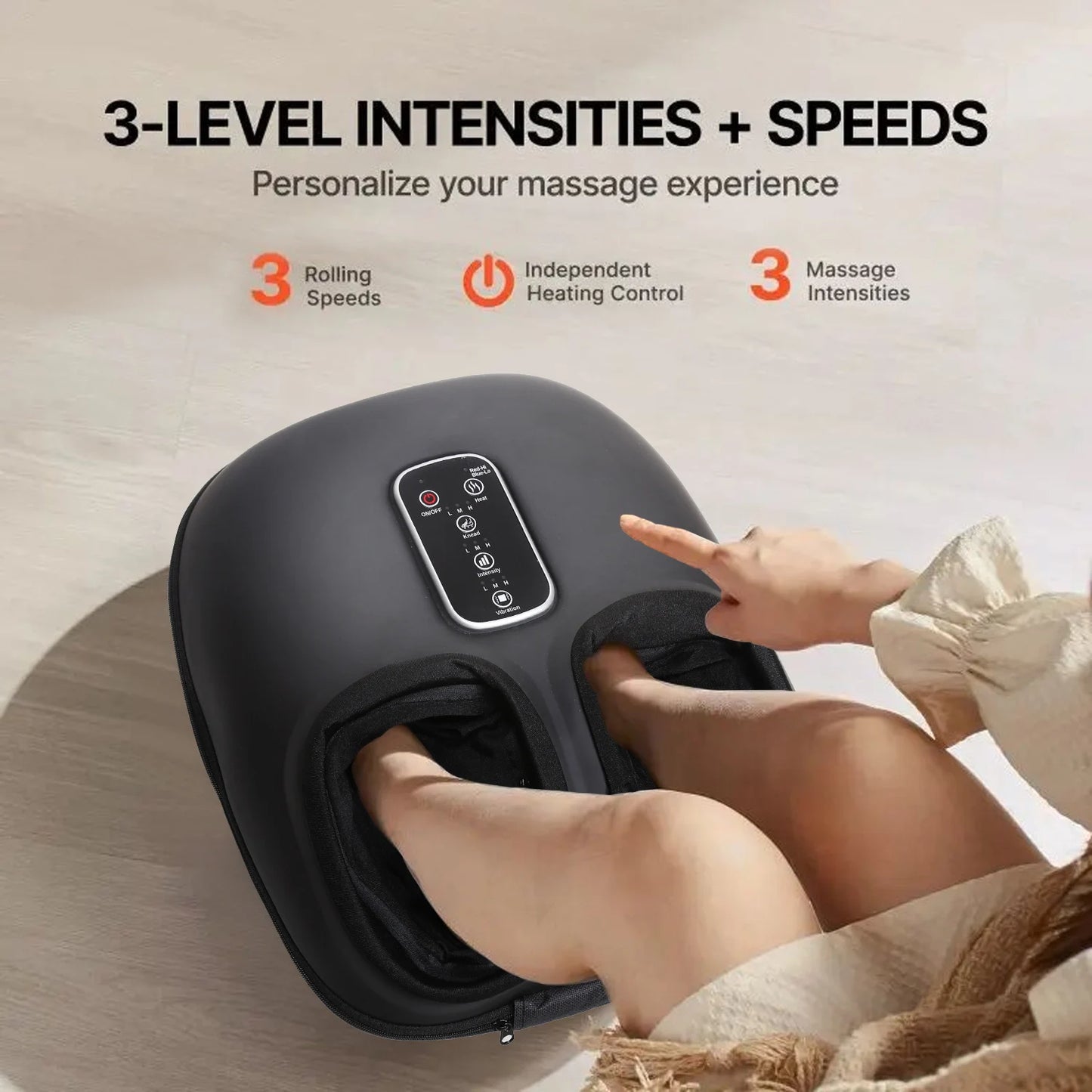 Leercon Automatic Foot Massage Machine with Fully Wrapped Rollers Sole Kneading Airbag Pressing Relaxation Foot Massager，Best Gift for Women Mental