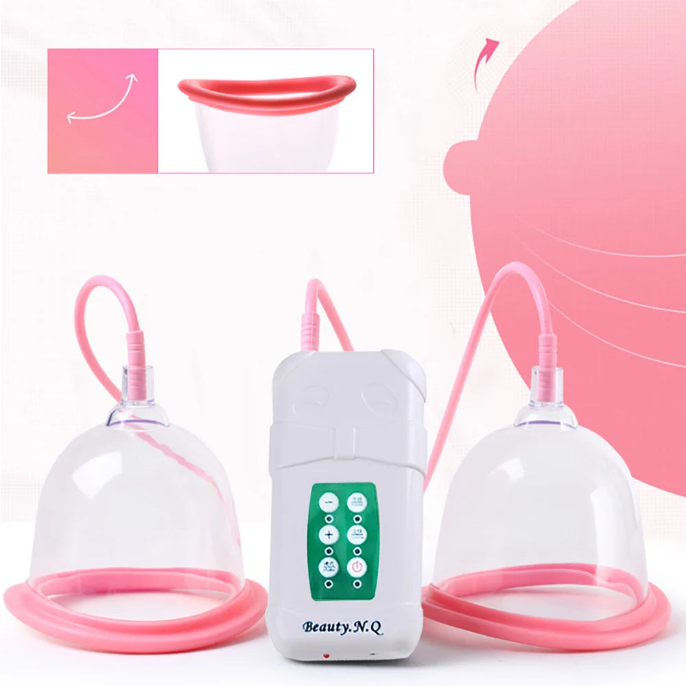 C/D Cup Electric Breast Massager, Vacuum Adsorption Breast Development Massage Machine Physical Breast Enhancement Chest Beauty