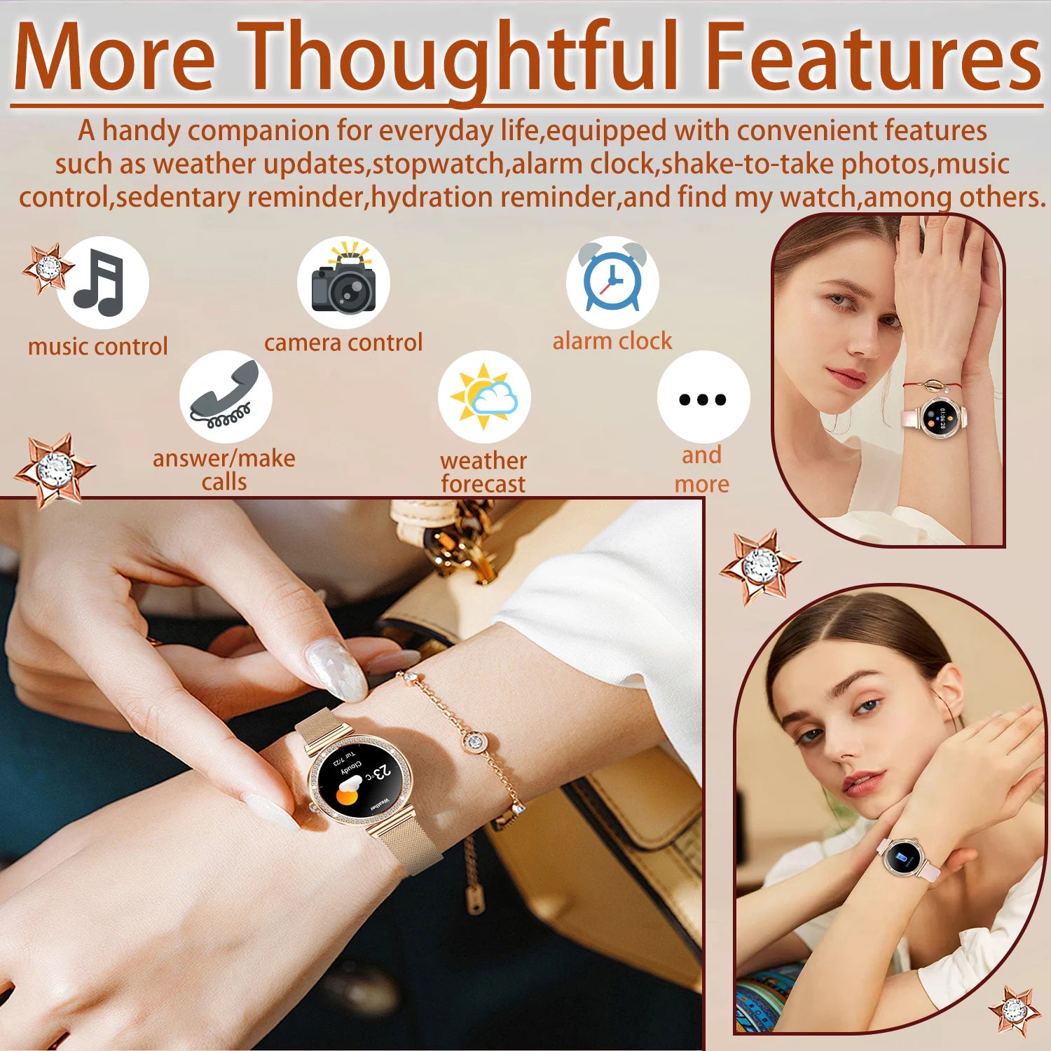 INNOFOVO Women Smartwatch With Wireless Calls And Comprehensive Activity Tracking