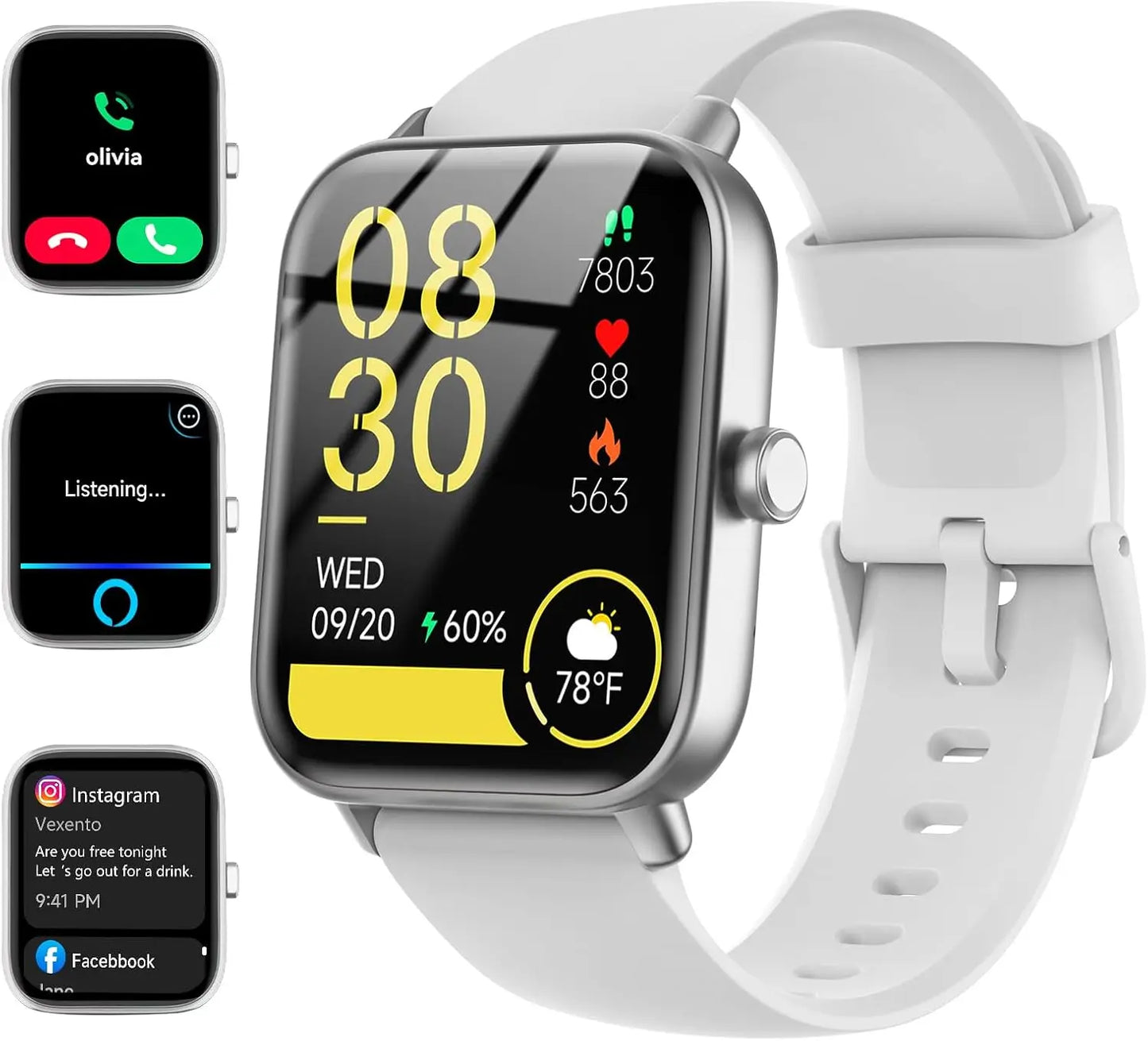 Erilles Smart Watch Android iPhone With Alexa Built-In IP68