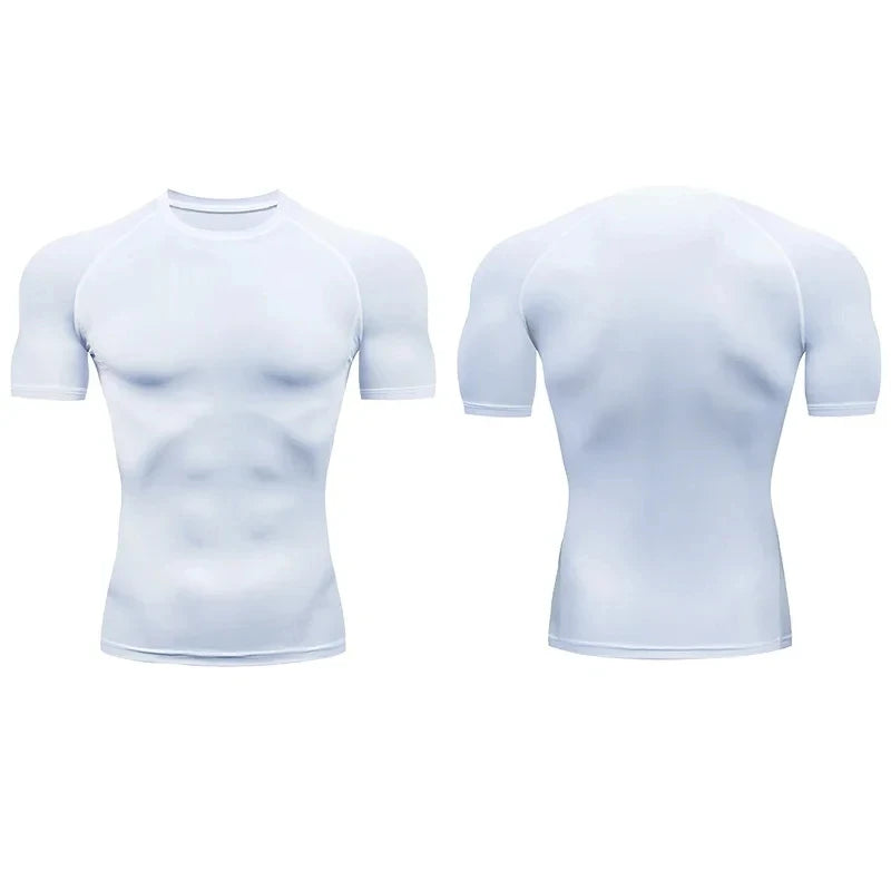 2026 Compression T Shirt Men Summer Sportswear Running T-shirt Elastic Quick Dry Sport Tops Tee Athletic Gym Workout Shirts Men