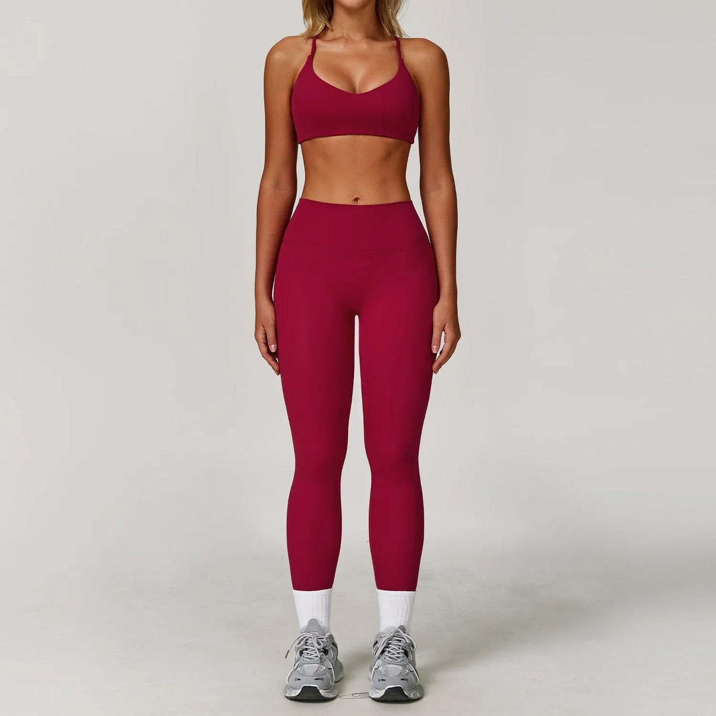 Women Yoga Set 2 Pieces Sports Bra Jacket Leggings