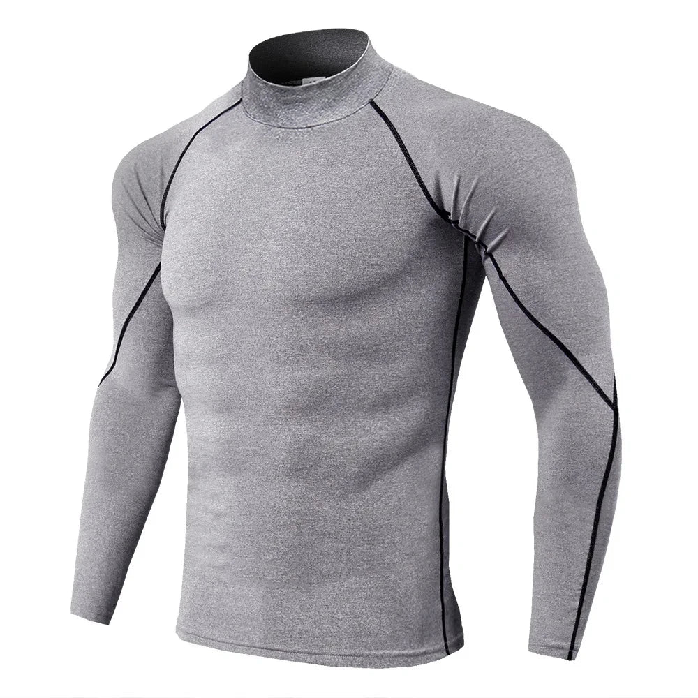 Men Quick Dry Sport T Shirt Long Sleeve Compression Rashguard Gym