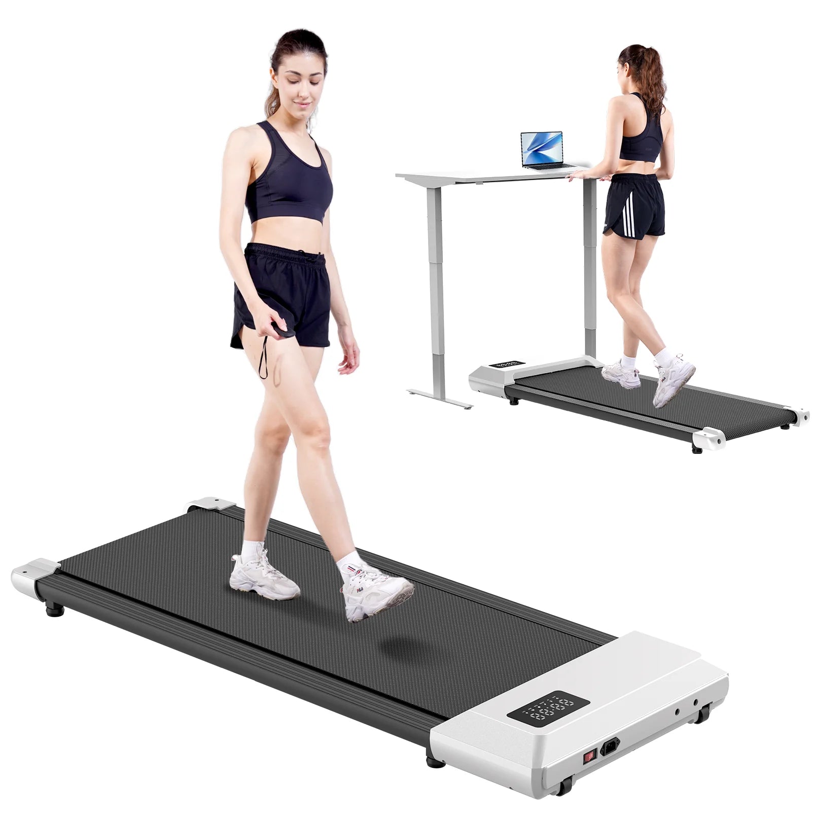 Driving Power 2in1 Walking Pad Mini Treadmill Under Desk For Home And Office