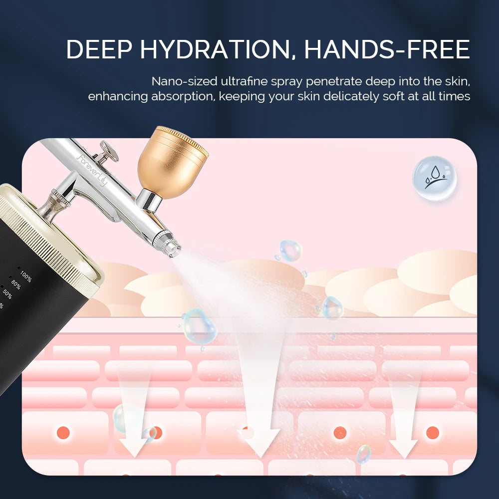 Foreverlily Portable High Pressure Airbrush Gun For Nails Art Makeup Cake Pastry