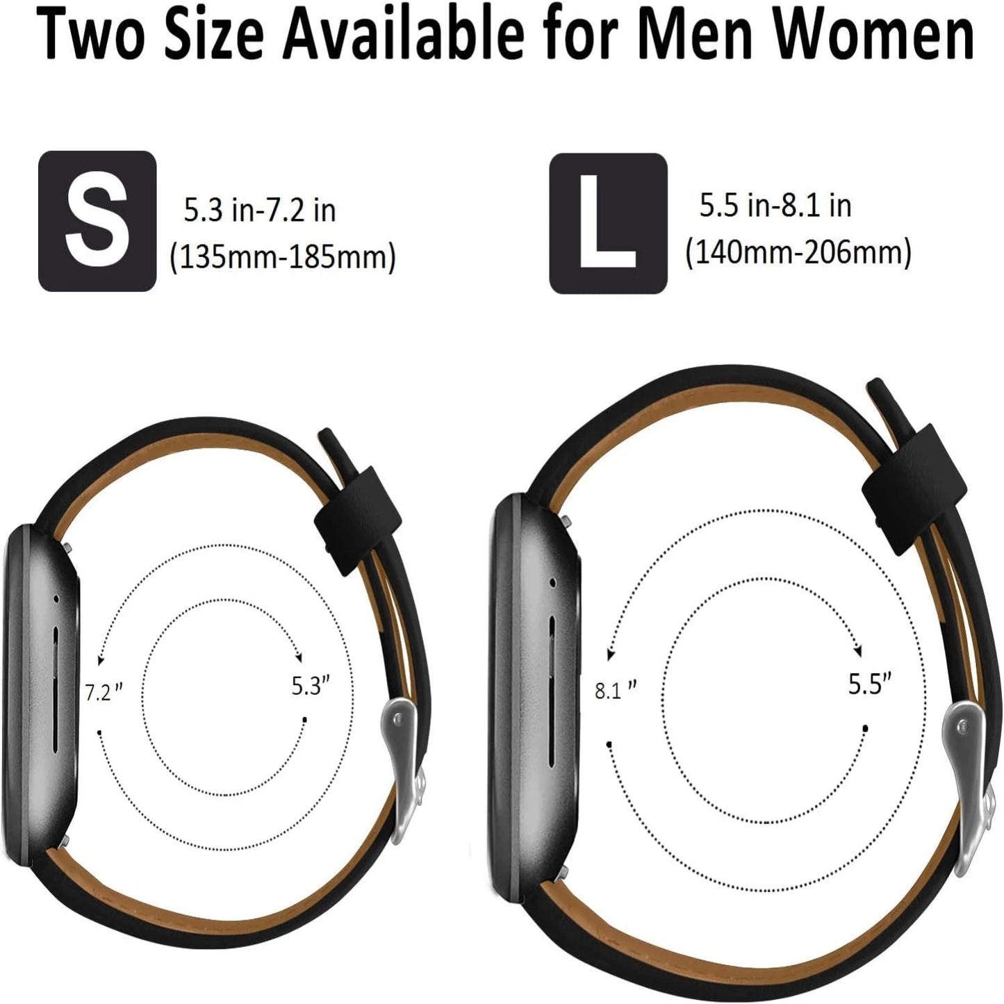 Enhance your fitness tracker experience with SKYLET's exquisite premium leather bands for Sense/Versa 3. Elevate your fashion ga