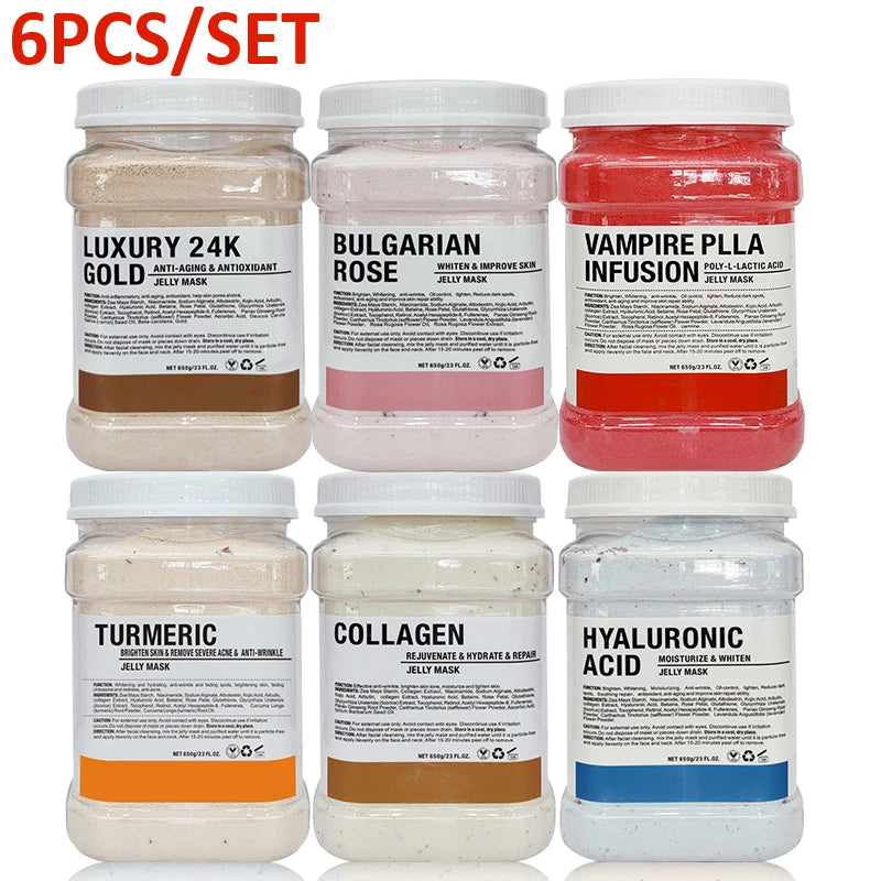 YMEYFAN Jelly Mask Powder 6Pcs Professional SalonGrade Hydrating Rejuvenating DermalCare