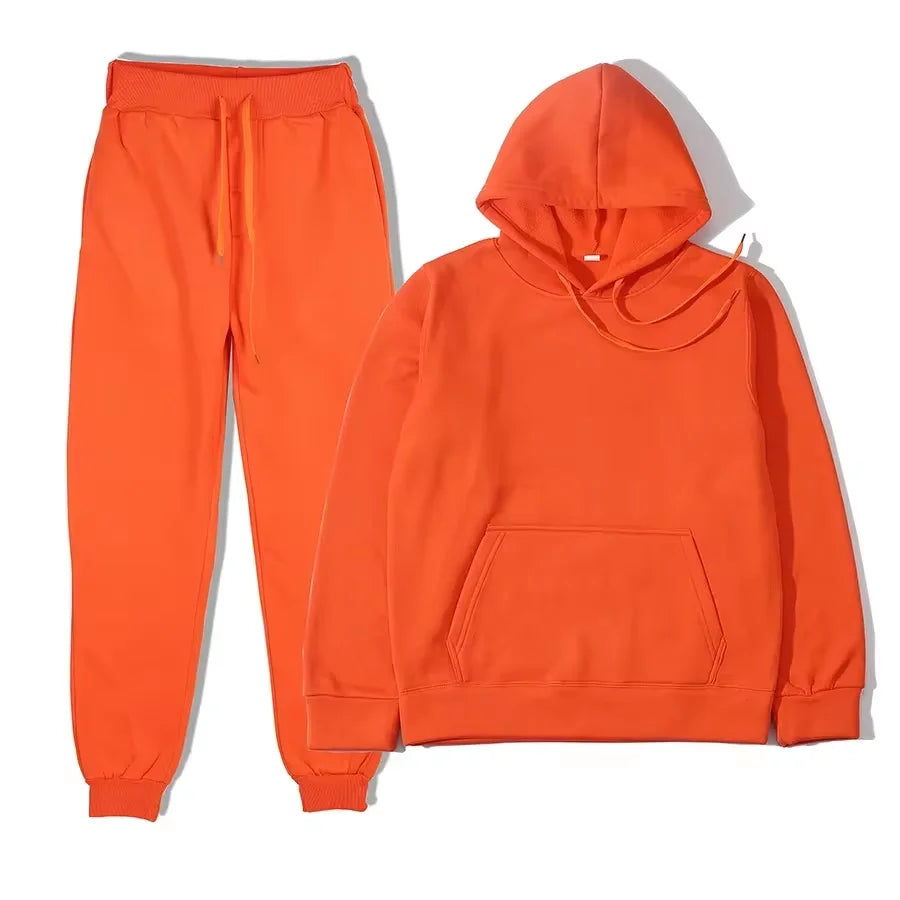 Winter Tracksuit Women Two Piece Set Hoodie Sweatpants