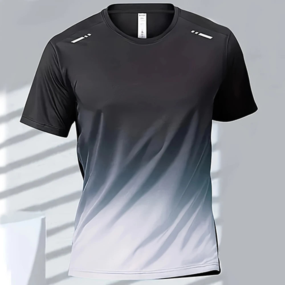 Men Quick Dry Gradient Short Sleeve Tee For Sports