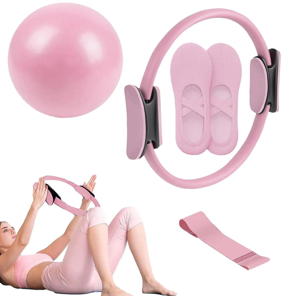 Pilates Ball And Ring Set With Resistance Bands For Postpartum