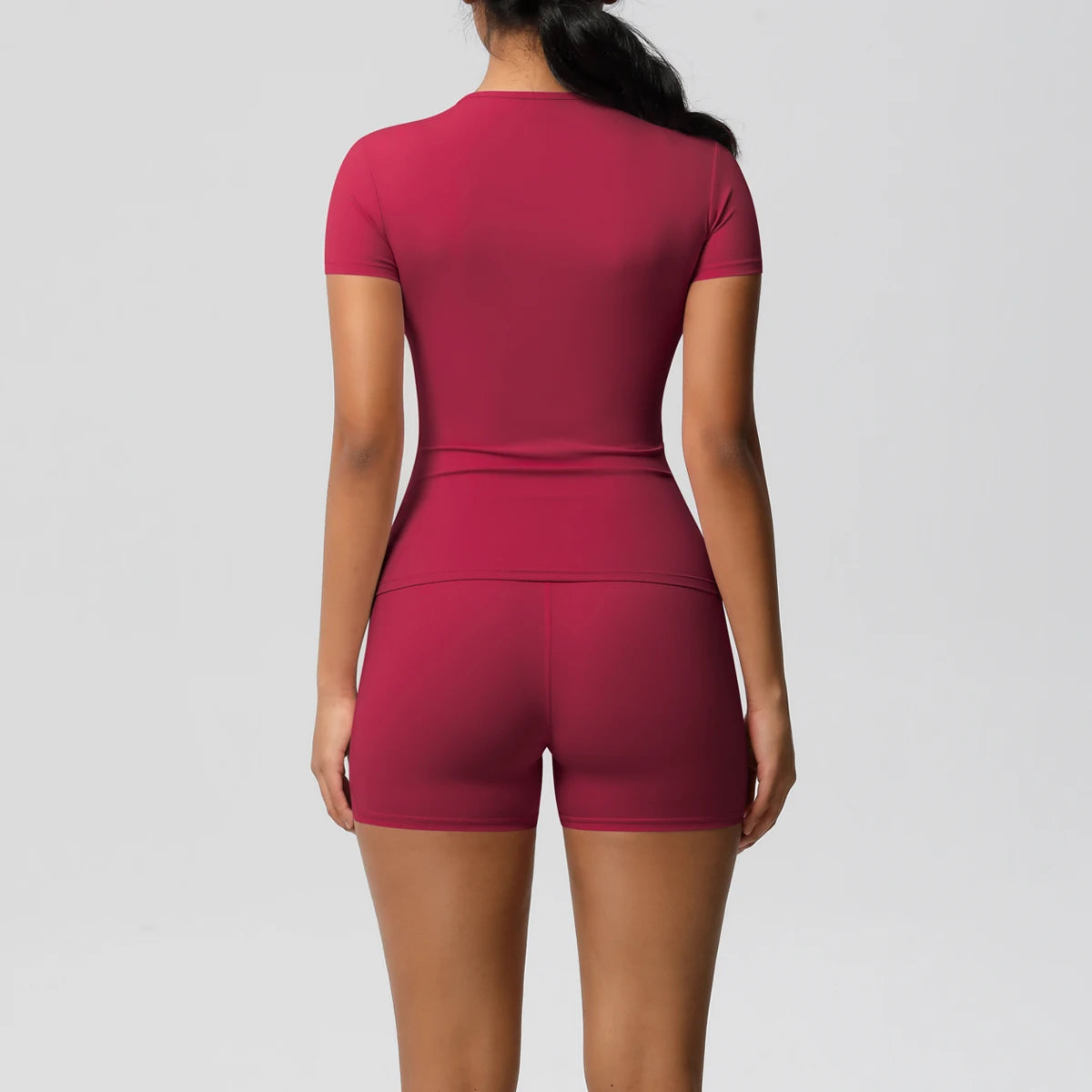 Workout Sportswear 2Pcs Piece Female Yoga Shirt Push Up Workout Clothes Women Outdoors Sport  High Waist  Fitness Sport Shorts