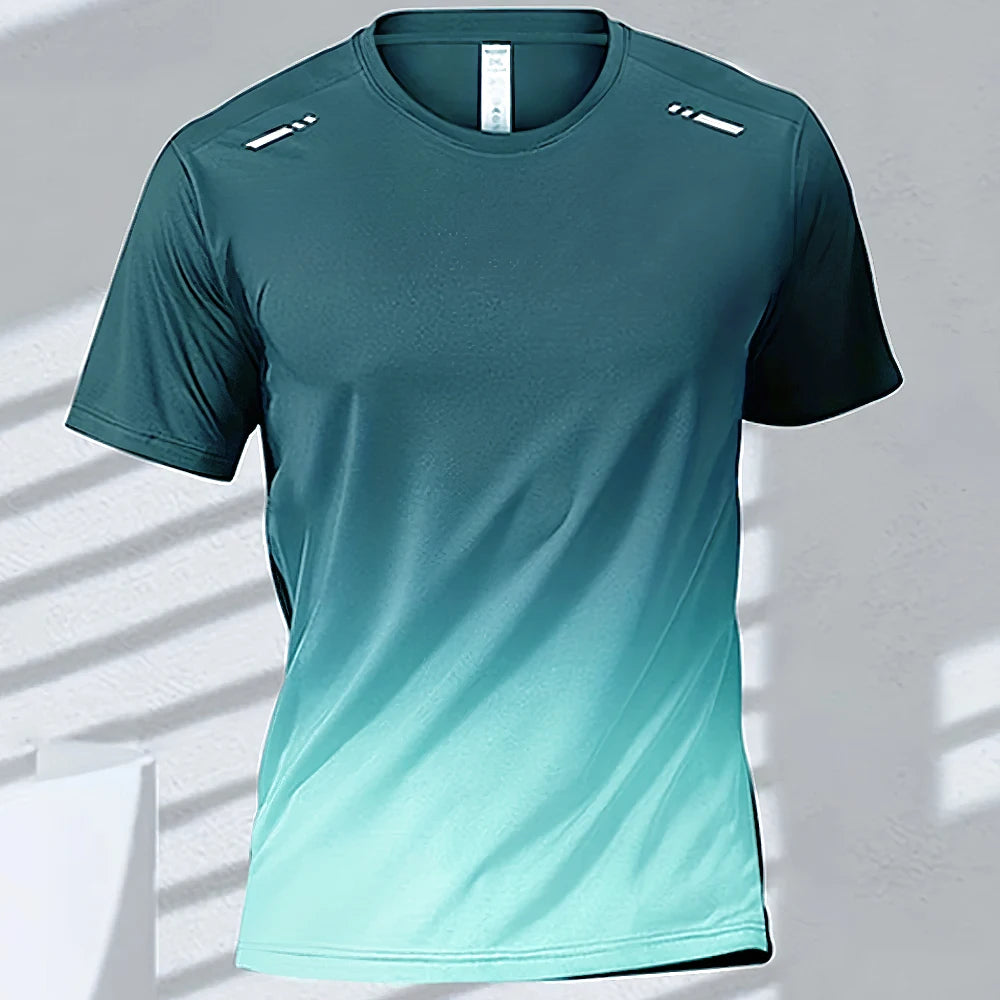 Men Quick Dry Gradient Short Sleeve Tee For Sports