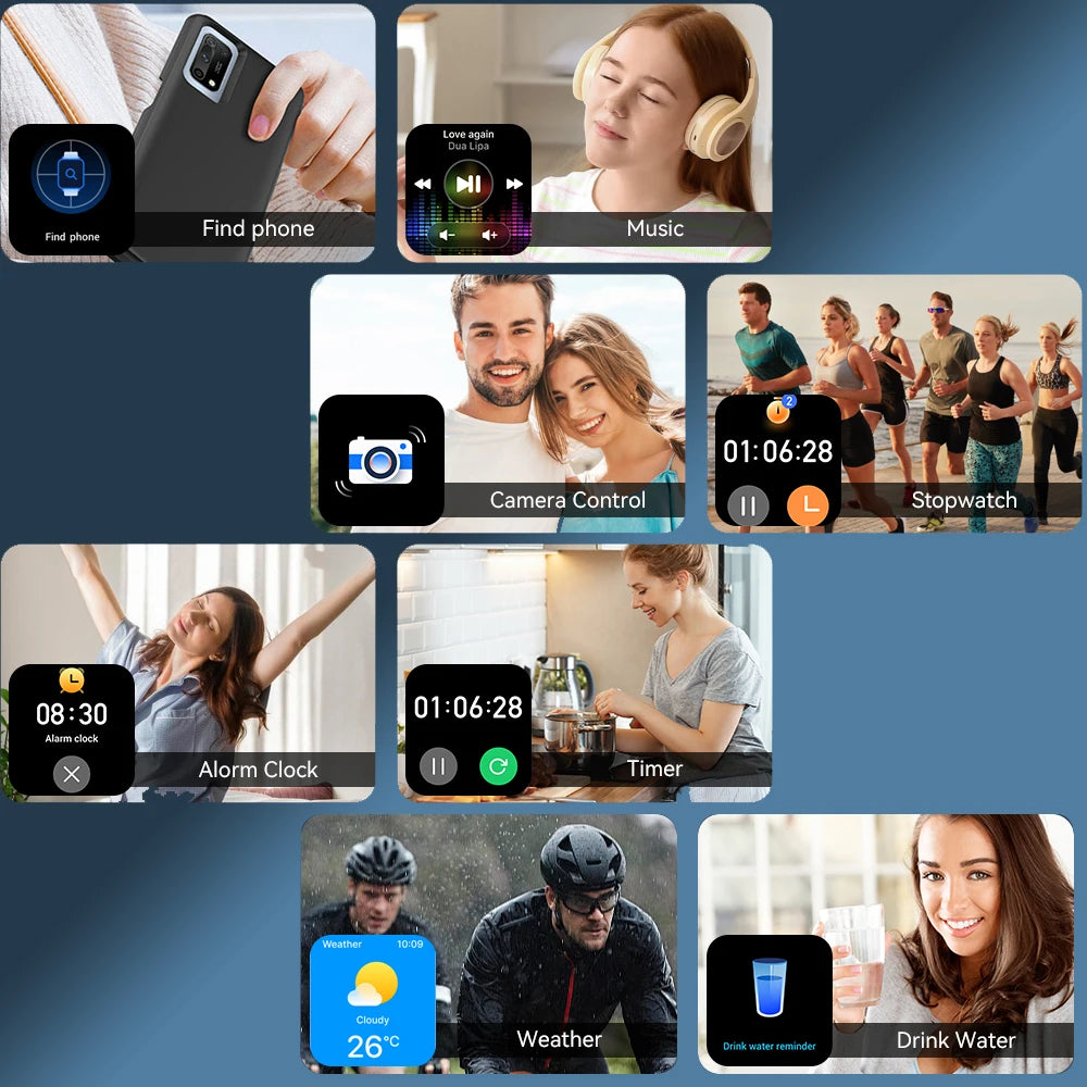 Senbono Smart Watch With 1000mAh Battery 100 Day Standby