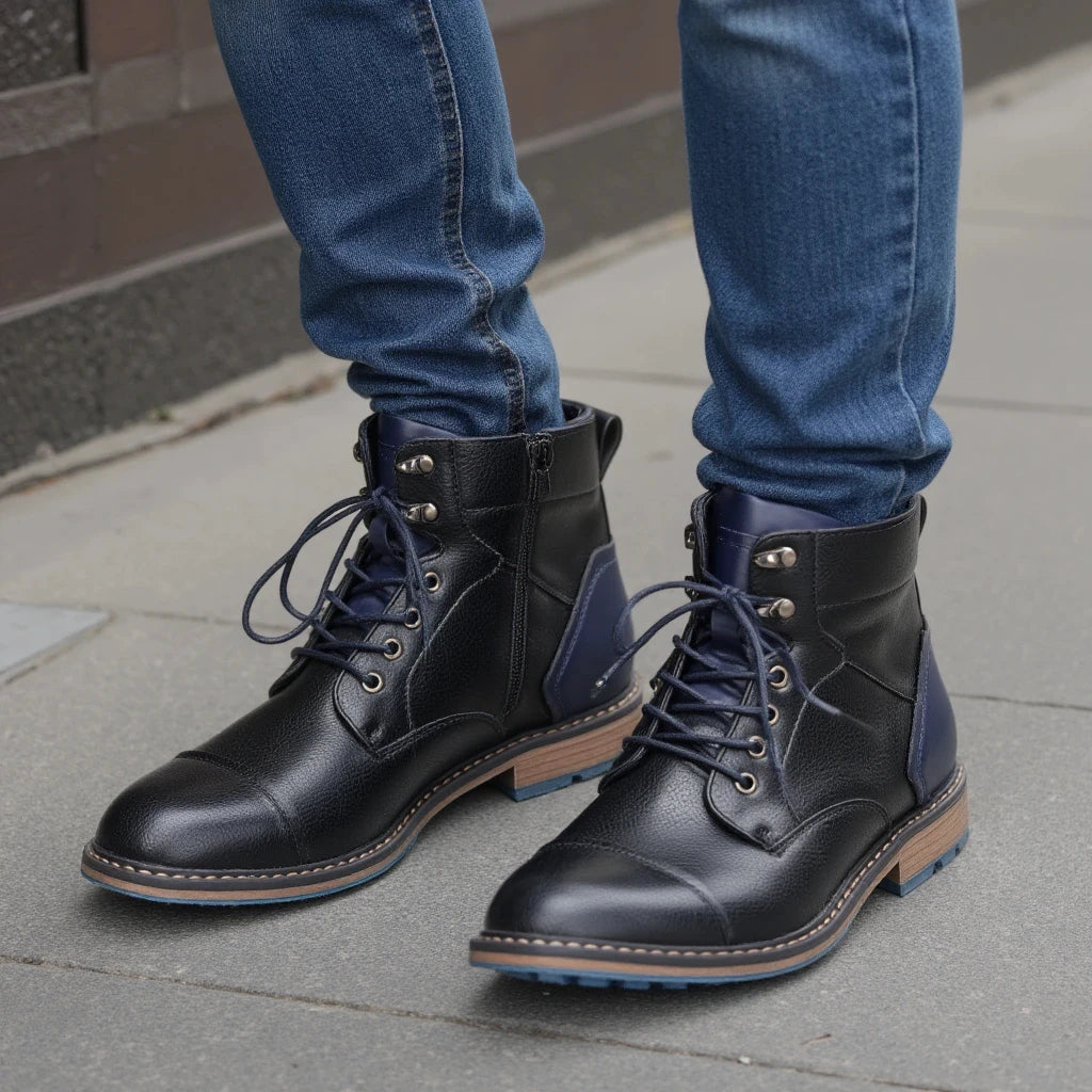 Men's Leather Boots With Zipper By Hecrafted Classic Style