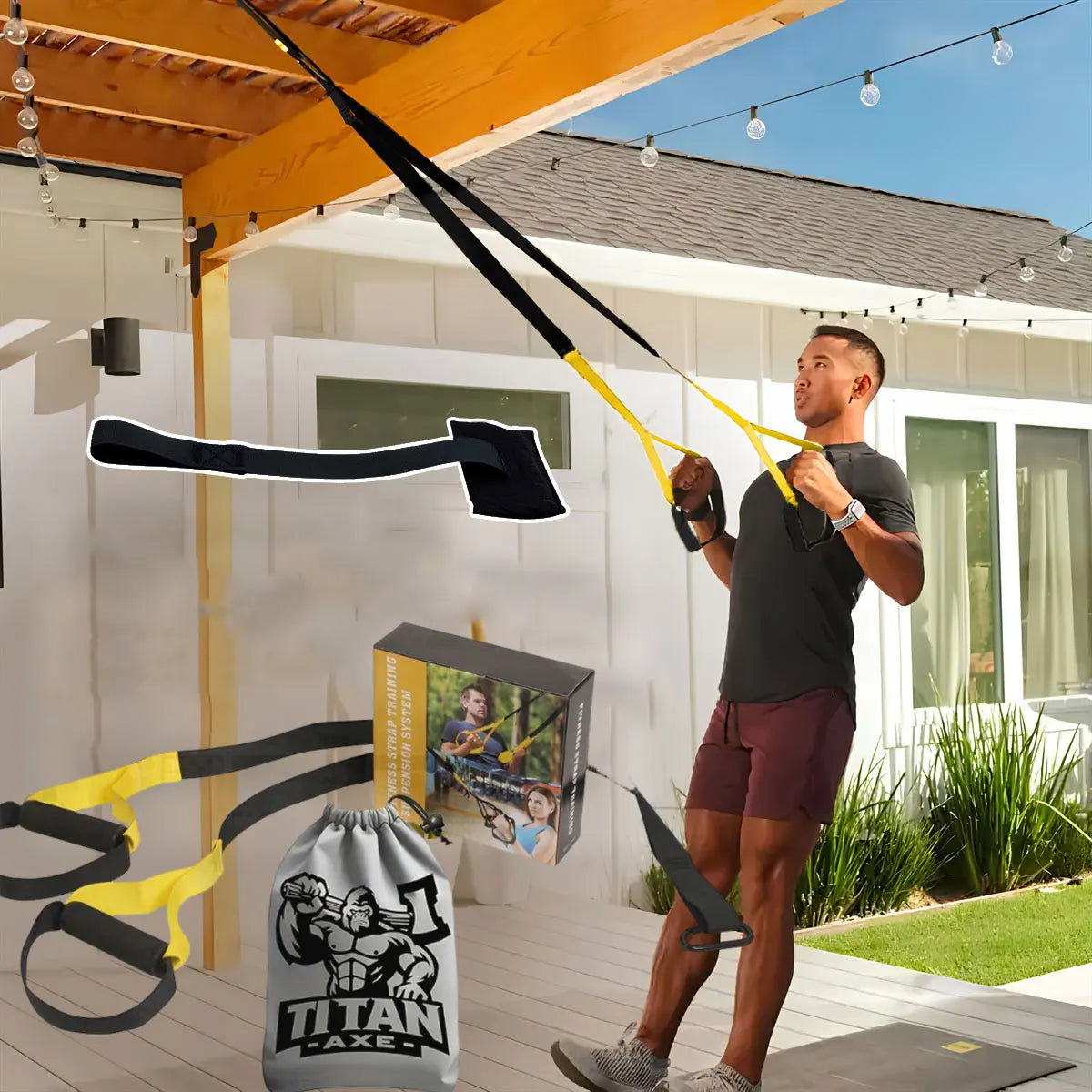 XMSJ Suspended Training Belt With Bungee Storage Bag