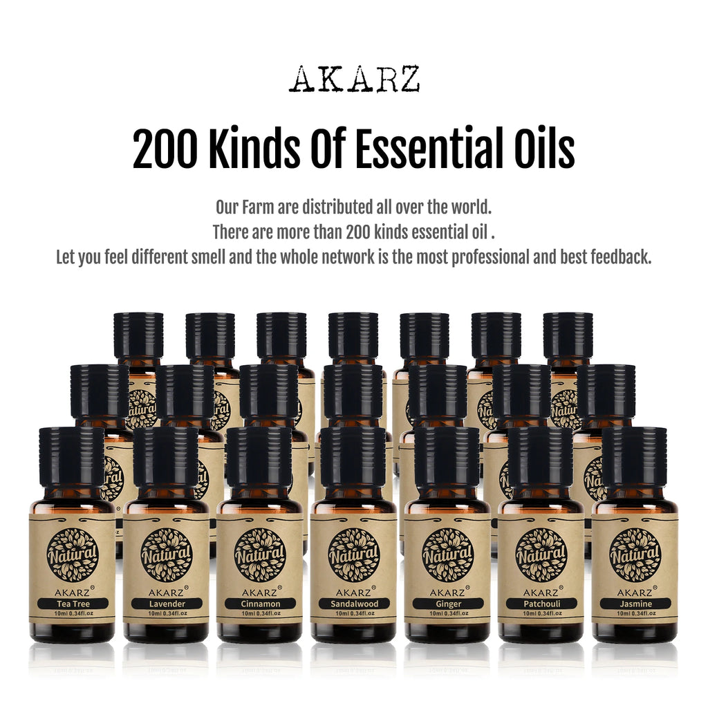 Akarz 24 Essential Oil Set Tea Tree Lavender Rose Patchouli