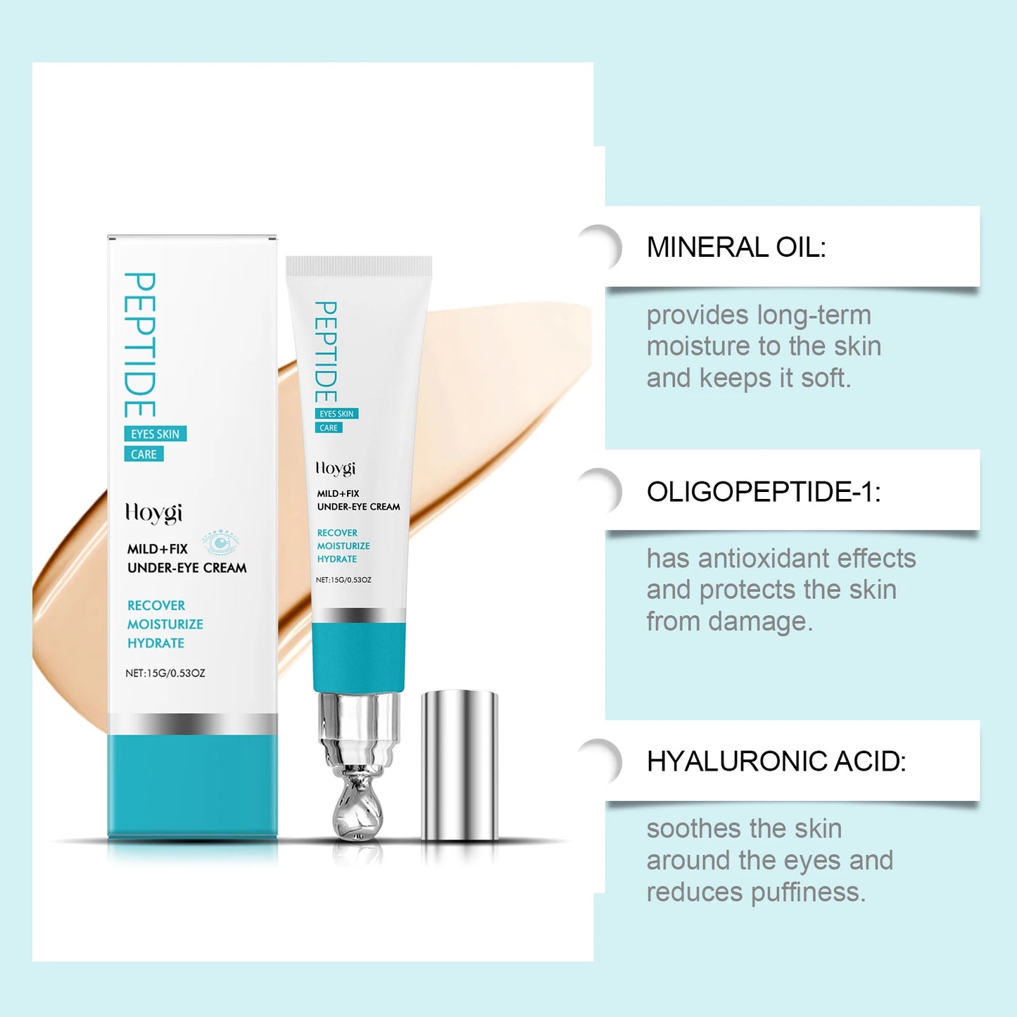 Hoygi Hyaluronic Acid Eye Cream Moisturizing Anti Puffiness Firming Circles