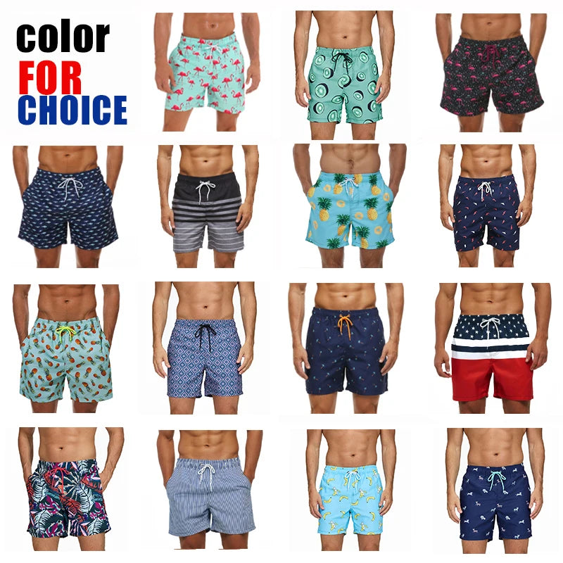 Quick Dry Summer Mens Swimwear Beach Board Shorts For Men