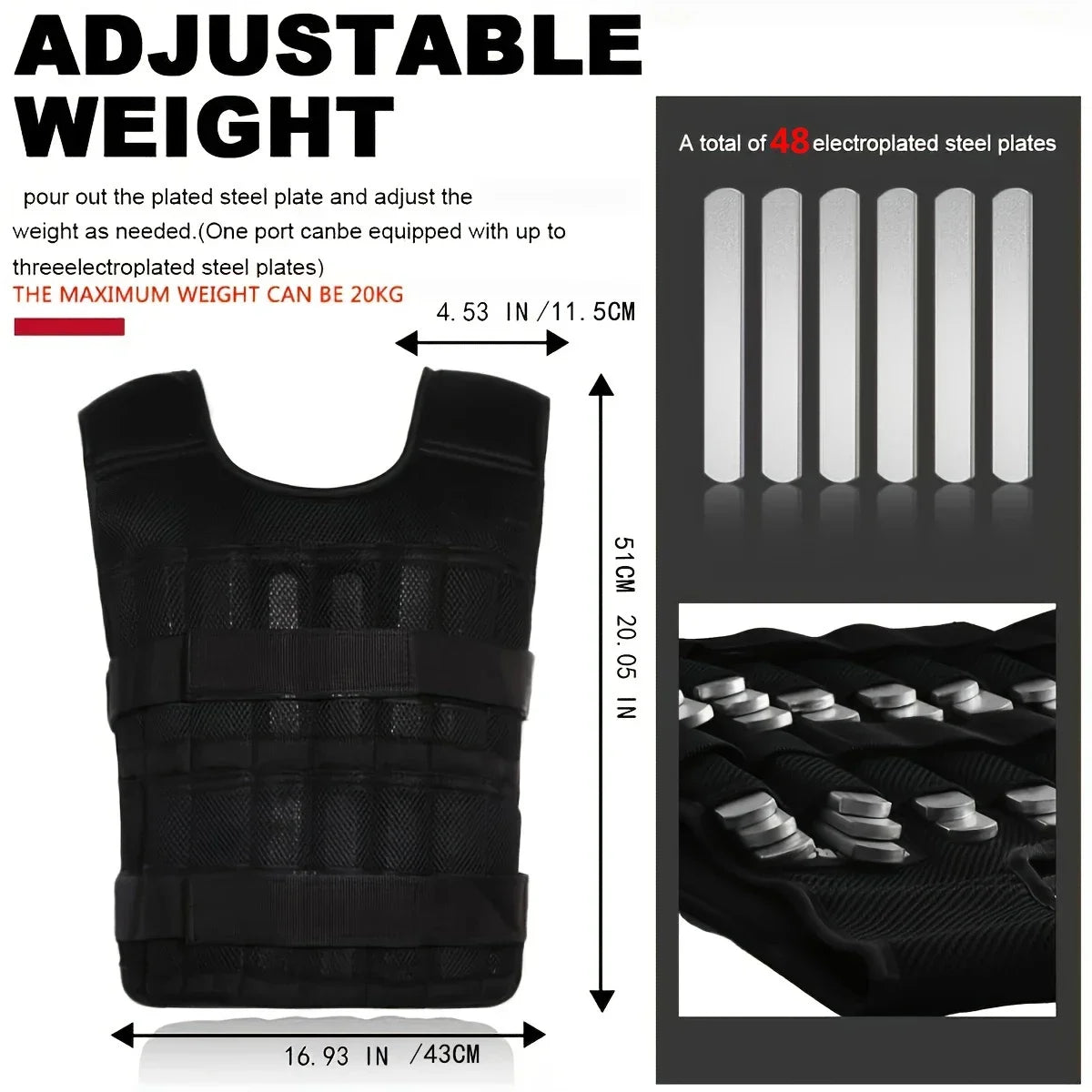 Adjustable Weight Vest With Ankle And Wrist Weights For Training