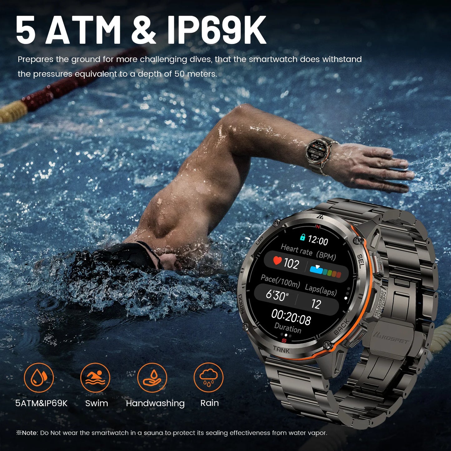 KOSPET Tank T3 Ultra GPS Rugged Smartwatch Altimeter