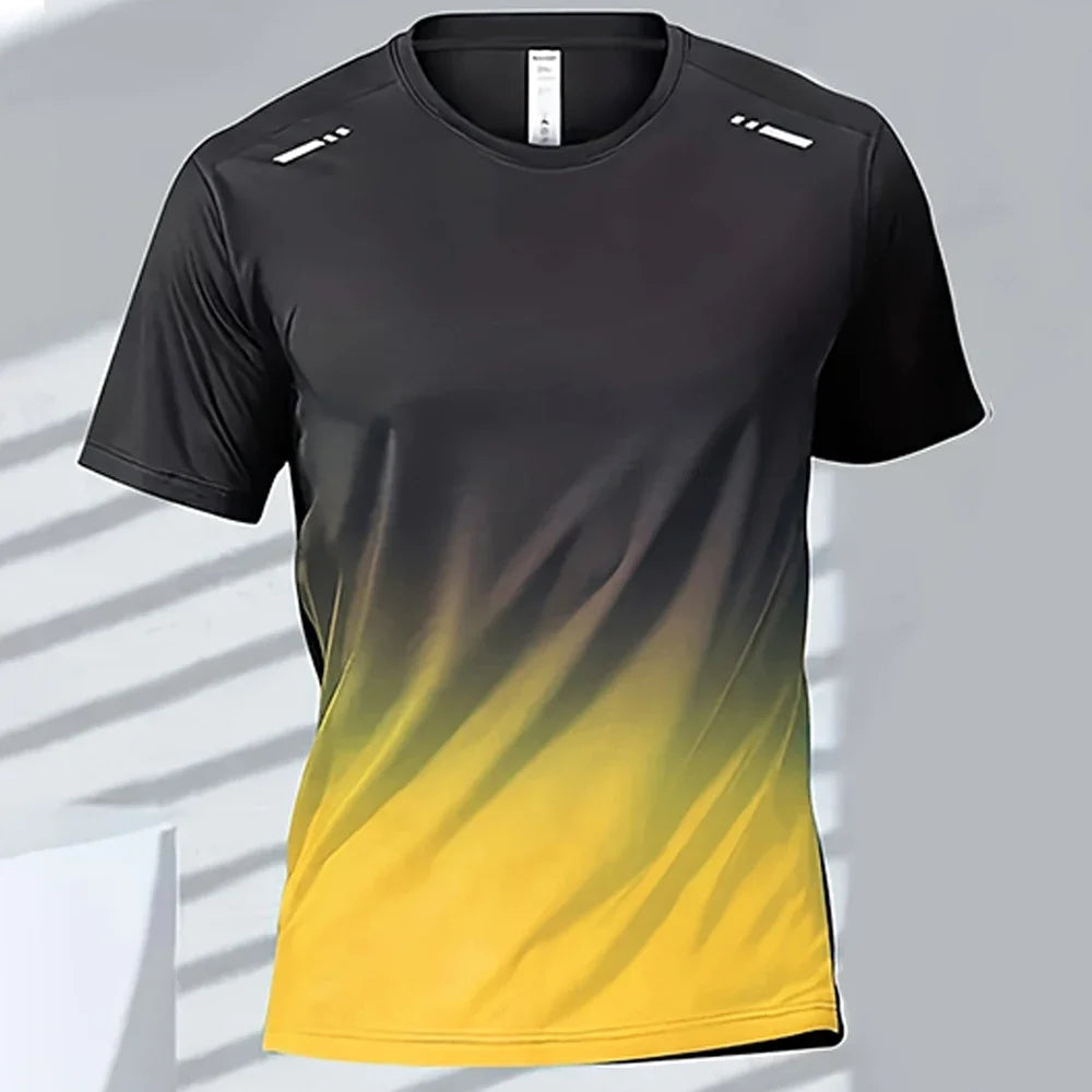 Men Quick Dry Gradient Short Sleeve Tee For Sports