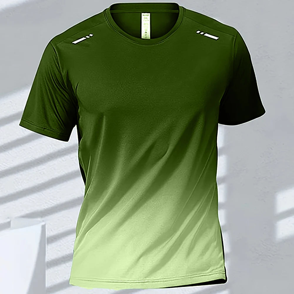 Men Quick Dry Gradient Short Sleeve Tee For Sports