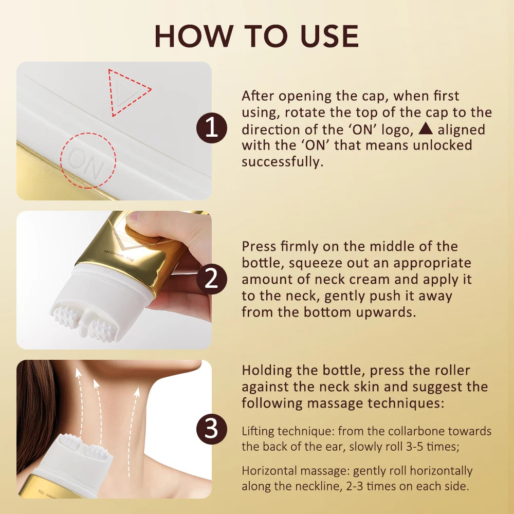 AH-8 Roller Neck Cream Massage Better Absorb Lifting Firming Skin Wrinkle Remover Anti Aging Neck Cream USA/UK Delivery Local